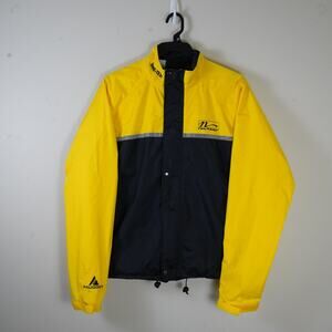 VTG Saucony Nashbar GTX black/yellow cycling windbreaker jacket mens MTall